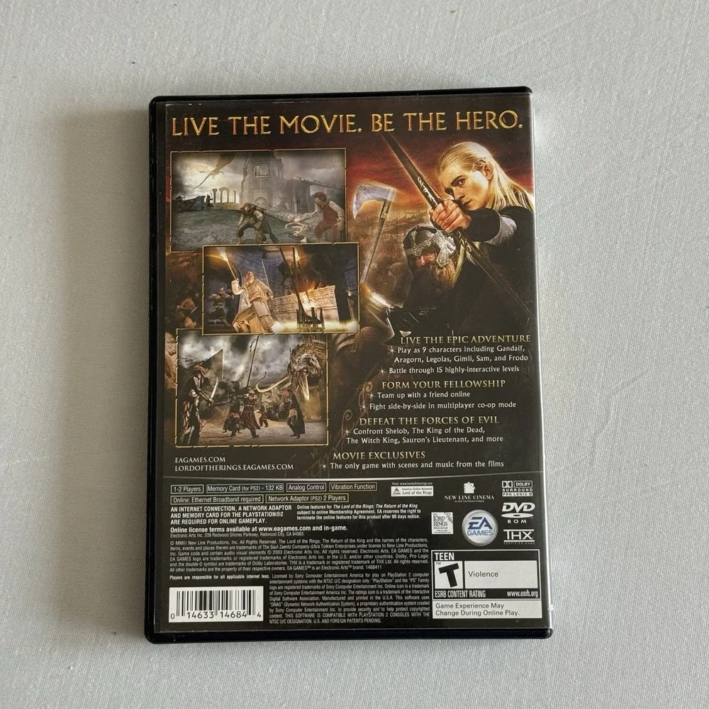 Lord of the Rings Return of the King Sony‎ Playstation 2 PS2 2003 CIB Video Game